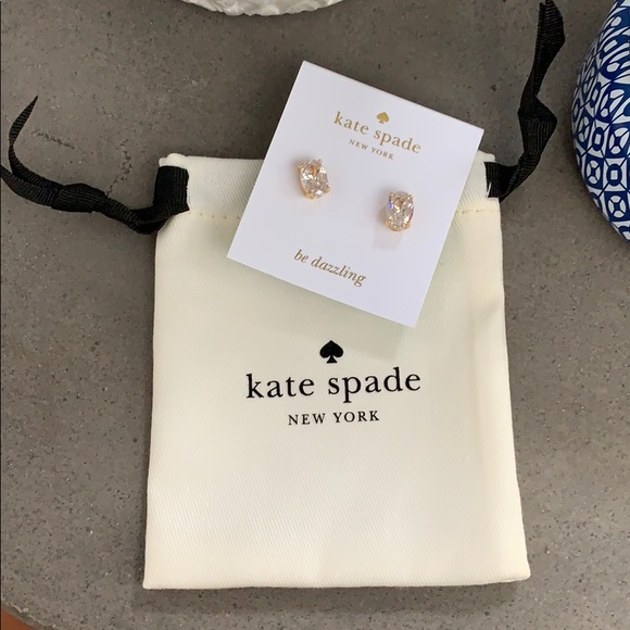kate spade Jewelry - NWT Kate spade clear gold oval stud earrings